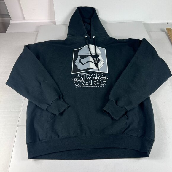 2015 Star Wars The Force Awakens Sweatshirt Adult Large Black Faded Hoodie Movie - Picture 1 of 15